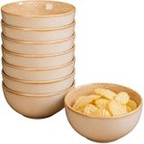 Excellent Houseware Kenji - set van 8x - beige - 14 x 7 cm - keramiek