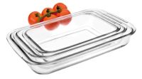 Ibili 480700 Ovenschaal Rechthoekig Glas Transparant 3 Stuks