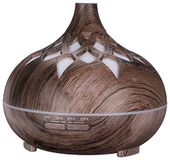 SIXTOL Palm Aroma Difuzer 500 ml, ultrasone luchtbevochtiger, voor luchtbevochtiging en geur van thuis, slaapkamer, kantoor, aromatherapie, voor etherische oliën (grijs hout)