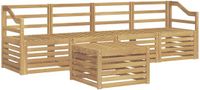 vidaXL - Bank loungeset - 4 zitplekken - Wit - Massief Acacia Hout