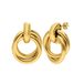 Lucardi Dames Stainless steel oorknoppen ringen voor dames - Oorbellen - Staal - Goudkleurig