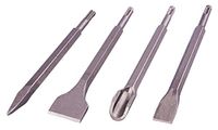 Amtech - 4-delige SDS-beitelset, 250 mm warmtebehandeld koolstofstaal, platte en groeftypen voor metselwerk en sloopwerkzaamheden