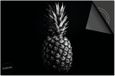 Dietrix Inductie Beschermer - 71x52 cm - Groente en Fruit - Ananas Zwart Wit