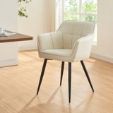 en.casa Eetkamerstoel Birmingham set van 4 fauteuils 81x57x53 cm beige en zwart
