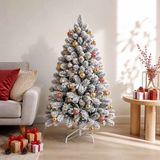vidaXL Set de boules de Noël - 30 pièces - Or et rouge - Ø 6 cm - Plastique