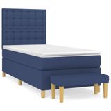 VidaXL Boxspringbed met matras, blauw, 180x200 cm, gestoffeerd