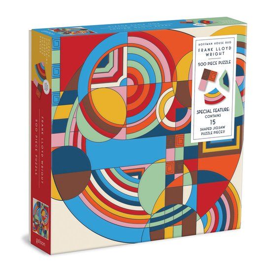 Galison Frank Lloyd Wright Hoffman House Rug 500 Piece Puzzle With Shaped Pieces