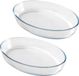 Chef Traiteur Ovenschaal van borosilicaat glas - 2x - ovaal - 4 Liter - 40 x 27 x 7 cm