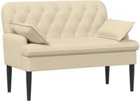 vidaXL Lovingseat met knoopge tuft Crèmekleurig 111 x 68 x 80 cm Stof