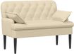 vidaXL Lovingseat met knoopge tuft Crèmekleurig 111 x 68 x 80 cm Stof