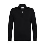 Profuomo wollen regular fit gebreide trui - zwart