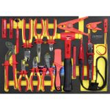 KS Tools ERGOTORQUE VDE-gereedschapset met tangen, in schuimrubberen opbergdoos, 17-delig