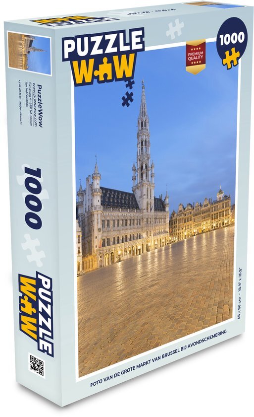 MuchoWow Puzzel Foto van de Grote Markt van Brussel bij avondschemering - Legpuzzel - Puzzel 1000 stukjes volwassenen