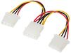 C2G 15cm LP4 Mannelijke tot 2x LP4 Vrouwelijke Molex Kabelsplitser/Verlengstuk, Y-kabel 1 Voet