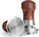 Tamp de café sans marque 58 mm - manche en bois massif - acier inoxydable 304 - construction à ressort - pression constante