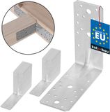 KOTARBAU® 25 Stuks Hoekverbinder, Verzinkt Staal, 150 x 150 x 65 mm, Zilver, Hoekanker Met Ril, Zware Hoekverbinding, Hoekijzer, Versterkingshoek, Montagehoek Voor Houtconstructies