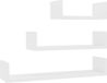 vidaXL Wandschappen - 3 stuks - Bewerkt Hout - Wit