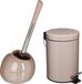 5Five Badkamer accessoires set - taupe - pedaalemmer/wc-borstel