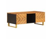 Maisons du Monde Maison Exclusive - Salontafel bruin en zwart, 100x54x40 cm, massief mangohout