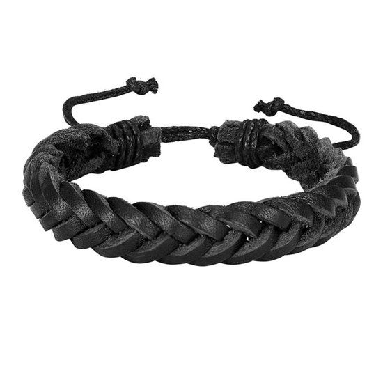 LGT JWLS LGT Jewels Gevlochten leren armband Heren Zwart