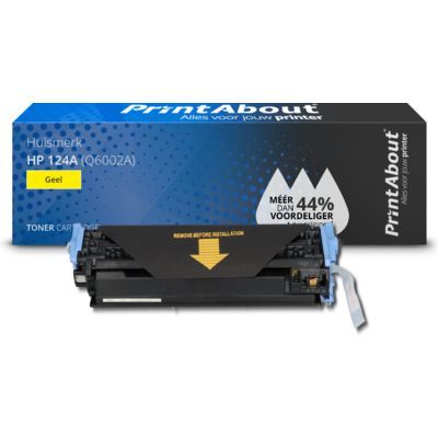 PrintAbout Huismerk HP 124A (Q6002A) Toner Geel - Compatibel