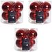 Decoris Boules de Noël - 18 pièces - Rouge - 8 cm - Verre - Brillant et Mat