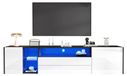 StarTech TV-kast - TV-meubel met LED-verlichting - Hoogglansafwerking - 2 lades - 2 kastjes - Geschikt voor televisies tot 190 cm - Wit en zwart