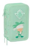 Real BETIS BALOMPIÉ PRESCOLAIRE - Trousse scolaire avec 37 outils inclus, idéale pour les enfants de 5 à 14 ans, confortable et polyvalente, qualité et résistance, 12,5 x 5,5 x 19,5 cm