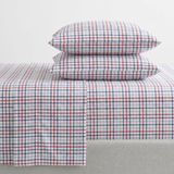 Nautica - Volledige lakenset, katoenen percal beddengoedset, knapperig en cool, lichtgewicht en ademend (boottattersall rood, volledig)
