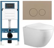 Adema Salina 2.0 Toiletset - diepspoel - spoelrandloos - QeramiQ inbouwreservoir - softclose - wit