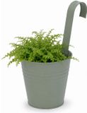 Pro Garden Bloempotje met haak - Groen - Metaal - 20 x 13 x 26 cm