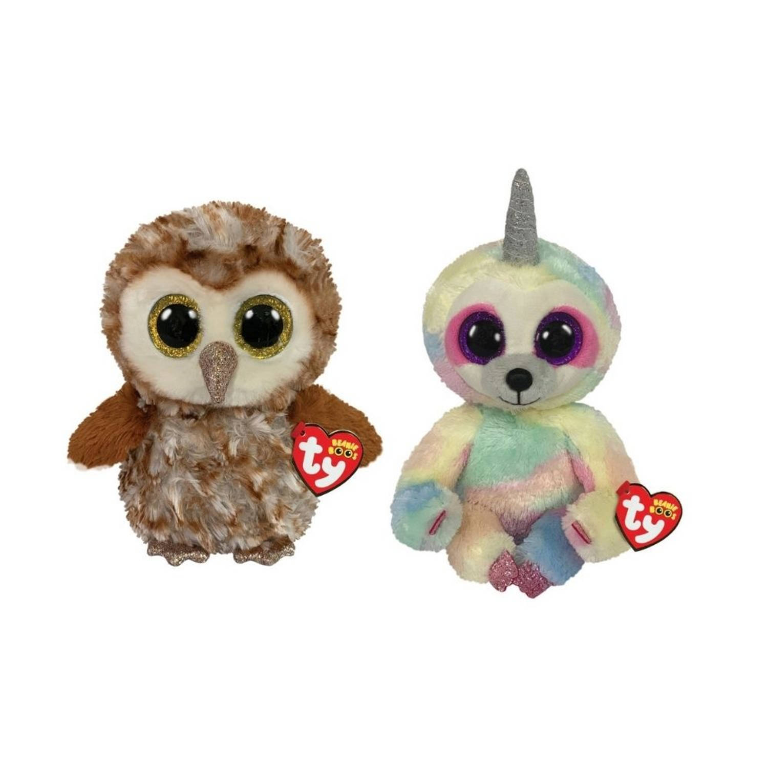 TY - Knuffel - Beanie Buddy - Percy Owl & Cooper Sloth