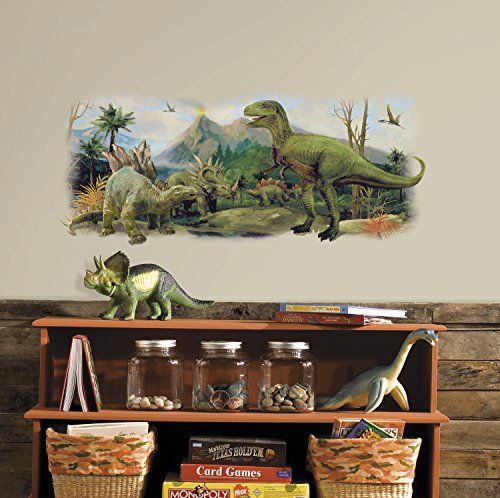 RoomMates Dinosaurus scène muurtattoo - Meerkleurig