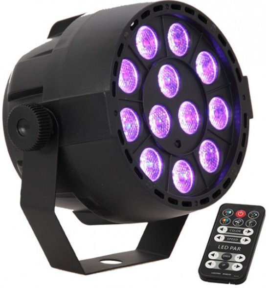 Ibiza LED spot RGB - Multikleur 12 x 3W met afstandsbediening