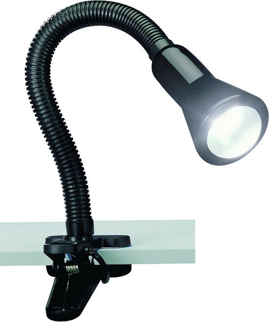 BES LED Trion Fexy LED Klemlamp - E14 - Glans Zwart - Kunststof