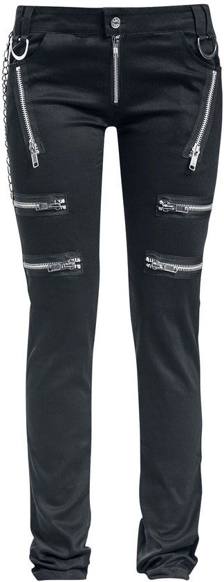 Gothicana by EMP Gothicana Zwarte jeans met ritsen - Dames - W30L32