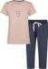 By Louise Essential Dames Capri Pyjama Driekwart AOP Roze - Maat S