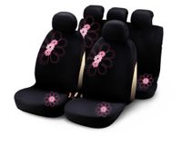 Bottari 29016 My Spring Flower stoelhoezen met roze bloemen, zwart, 9 stuks