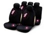 Bottari 29016 My Spring Flower stoelhoezen met roze bloemen, zwart, 9 stuks