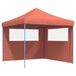 Syfax Partytent Partytent inklapbaar pop-up met 2 zijwanden terracottakleurig