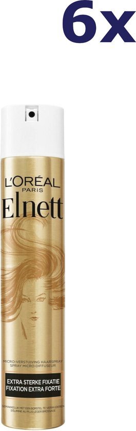 L'Oréal Elnett Satin Haarspray Extra Sterke Fixatie - 6x 300 ml multiverpakking