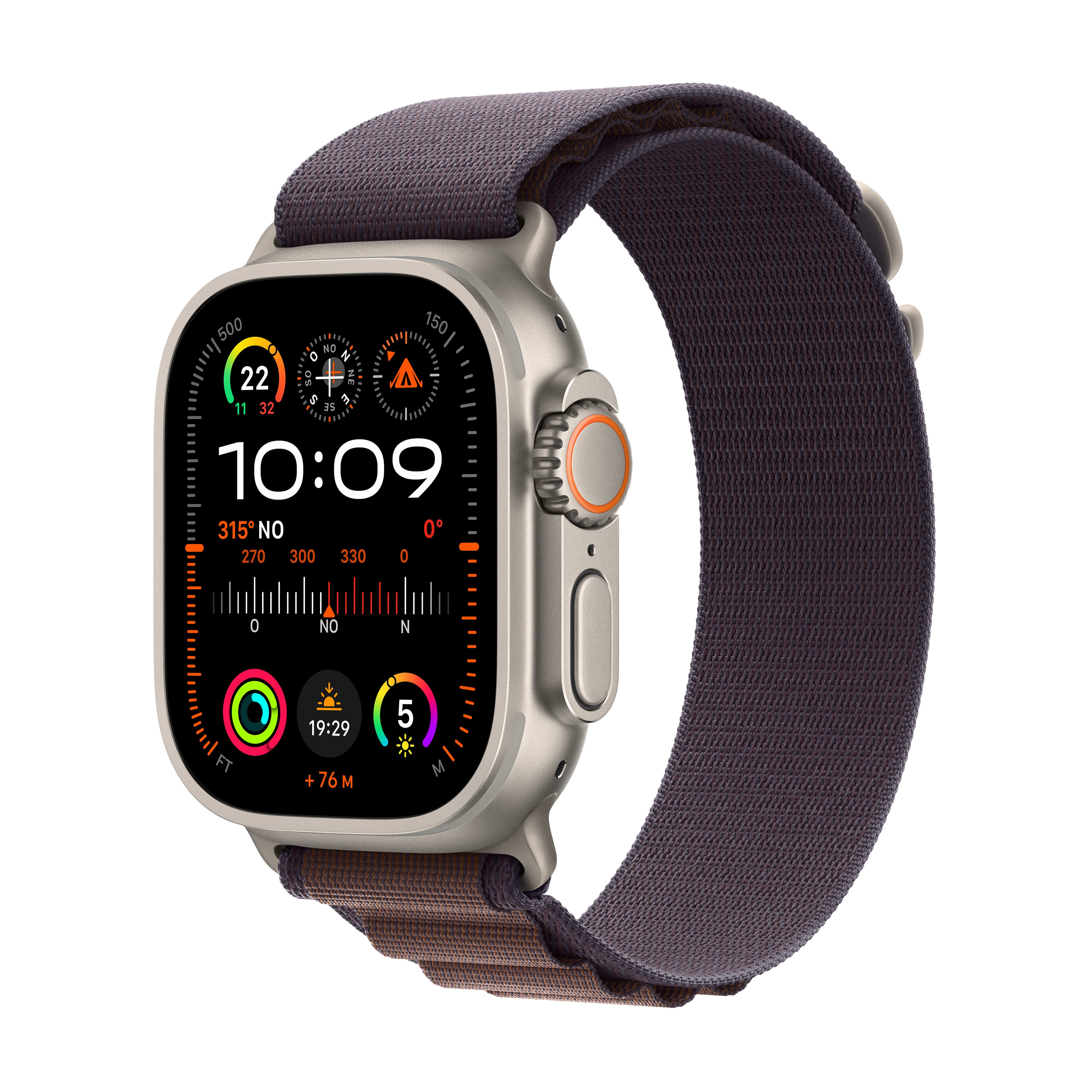 Apple Watch Ultra 2 49mm Titanium Case OLED 4G GPS Smartwatch - Indigo Alpine Loop - Small