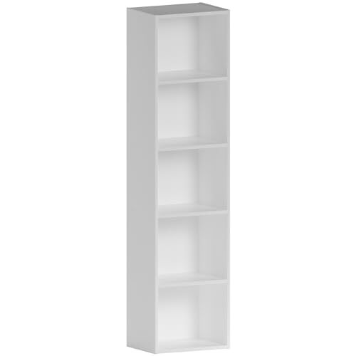 Vida Designs Vida Designs Oxford 5-laags kubusboekenkast, witte houten rekken, display, opslageenheid, kantoor, woonkamermeubilair