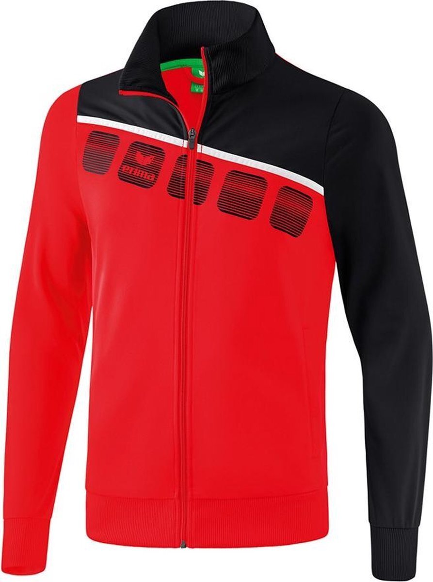 Erima 5-C Polyesterjack Kinderen - Rood / Zwart / Wit | Maat: 152