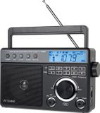 Retekess TR629 Draadloze radio, noodradio AM FM SW wereldontvanger met DSP, ondersteunt USB-stick/SD-kaart, klok, wekker, batterijradio, cadeau voor senioren