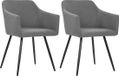 vidaXL Eetkamerstoelen 2 stuks stof lichtgrijs