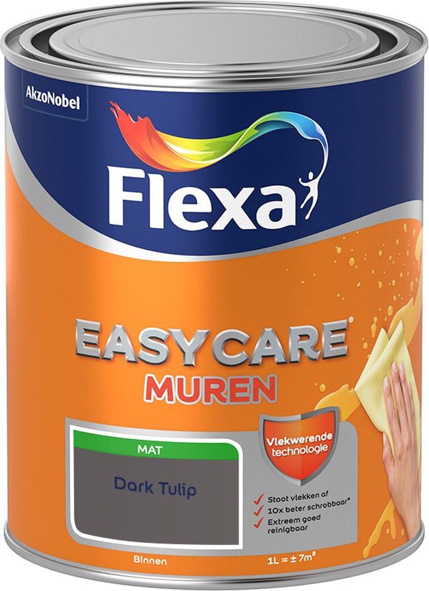FLEXA Easycare - Muurverf Mat - Dark Tulip - 1 liter - 8711113463249