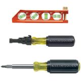 Klein Tools 80073 3-Piece Tubing Reamer, Swivel-Type Tubing Cutter and Magnetic Level Set