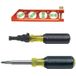 Klein Tools 80073 3-Piece Tubing Reamer, Swivel-Type Tubing Cutter and Magnetic Level Set