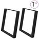 VidaXL Pieds de table, forme en U, 2 pièces, noir, 90 x (72-73) cm